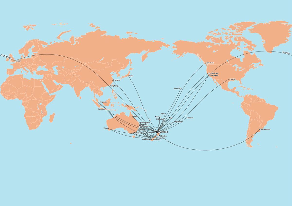 אייר ניו זילנד מסלול המפה הבינלאומית