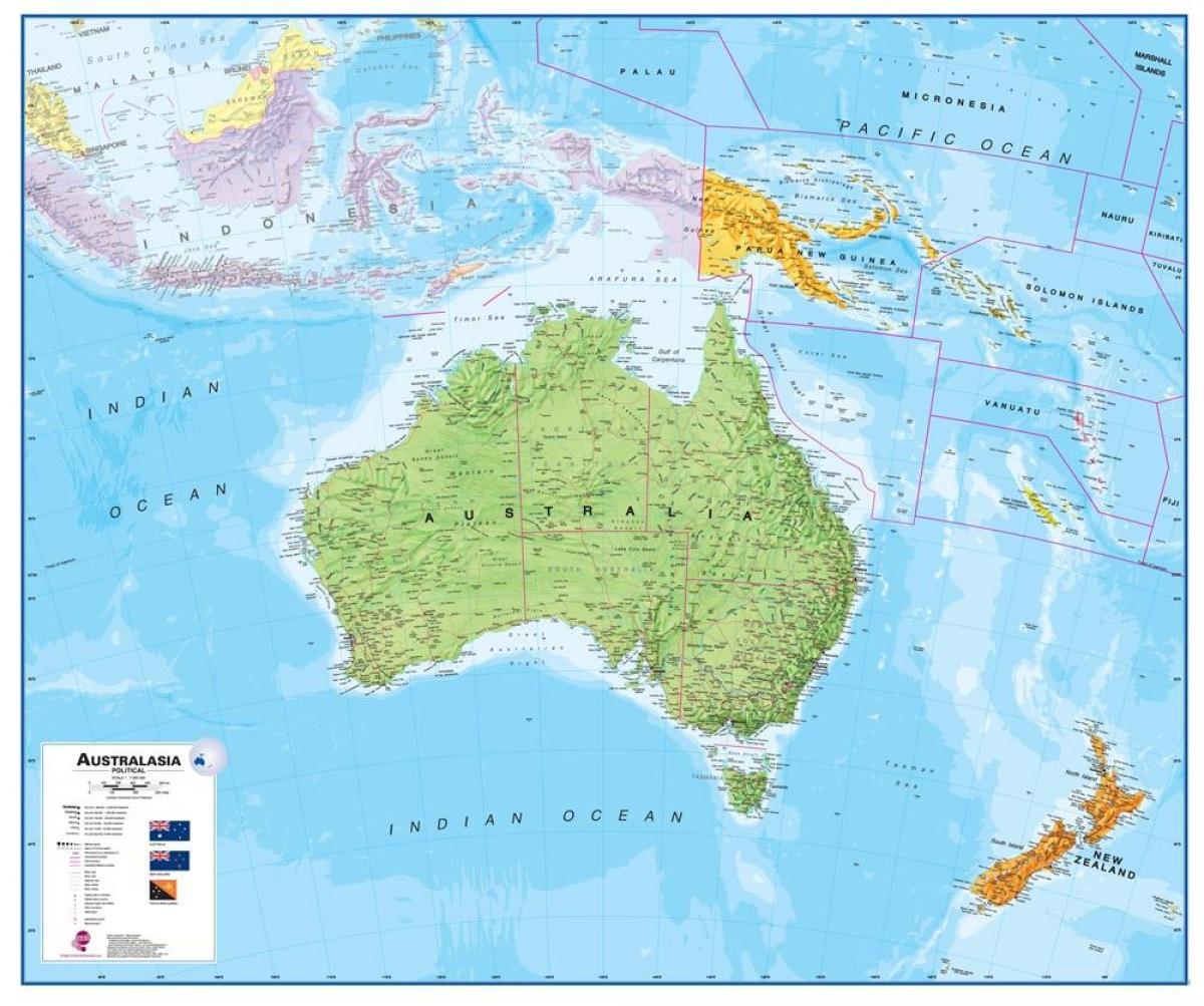 אוסטרליה ניו-זילנד מפה