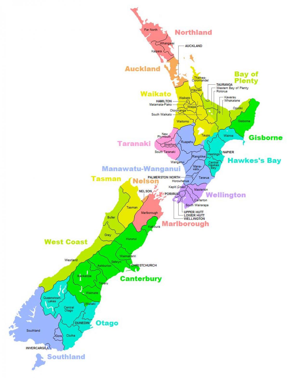 ניו זילנד מחוז מפה